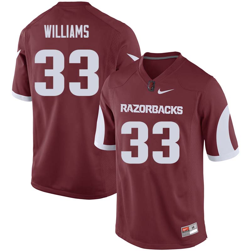 Men #33 David Williams Arkansas Razorback College Football Jerseys Sale-Cardinal